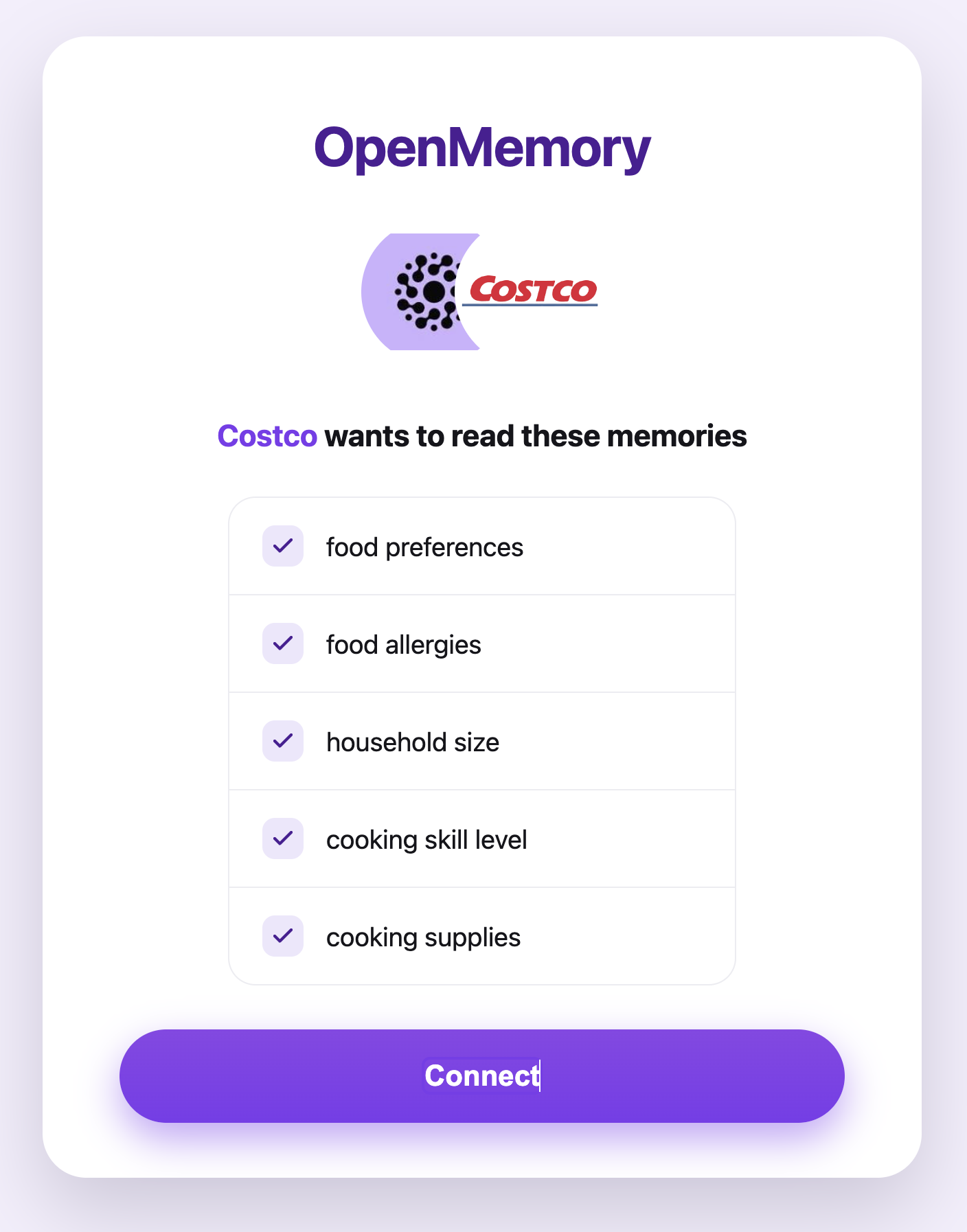 OpenMemory x Costco